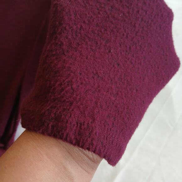 Apt. 9 Women’s L Burgundy Sweater Dress Knit Long Sleeve Wrap Tie Waist NWT - Picture 5 of 15